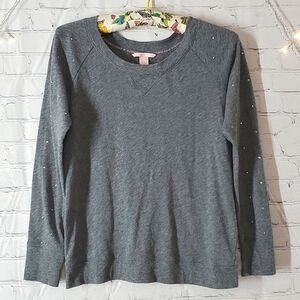 2013 Victoria's Secret Heather Gray Rhinestone Studded Bling Sleeves Size Medium